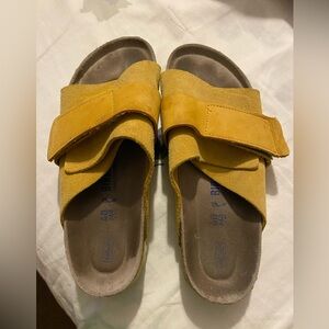 Birkenstock Yellow Slide Sandals with Velcro Straps